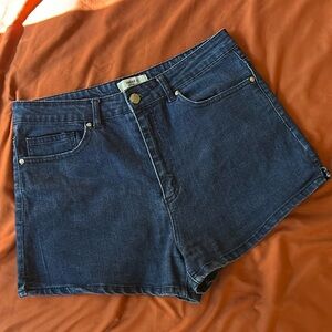 High waisted denim shorts